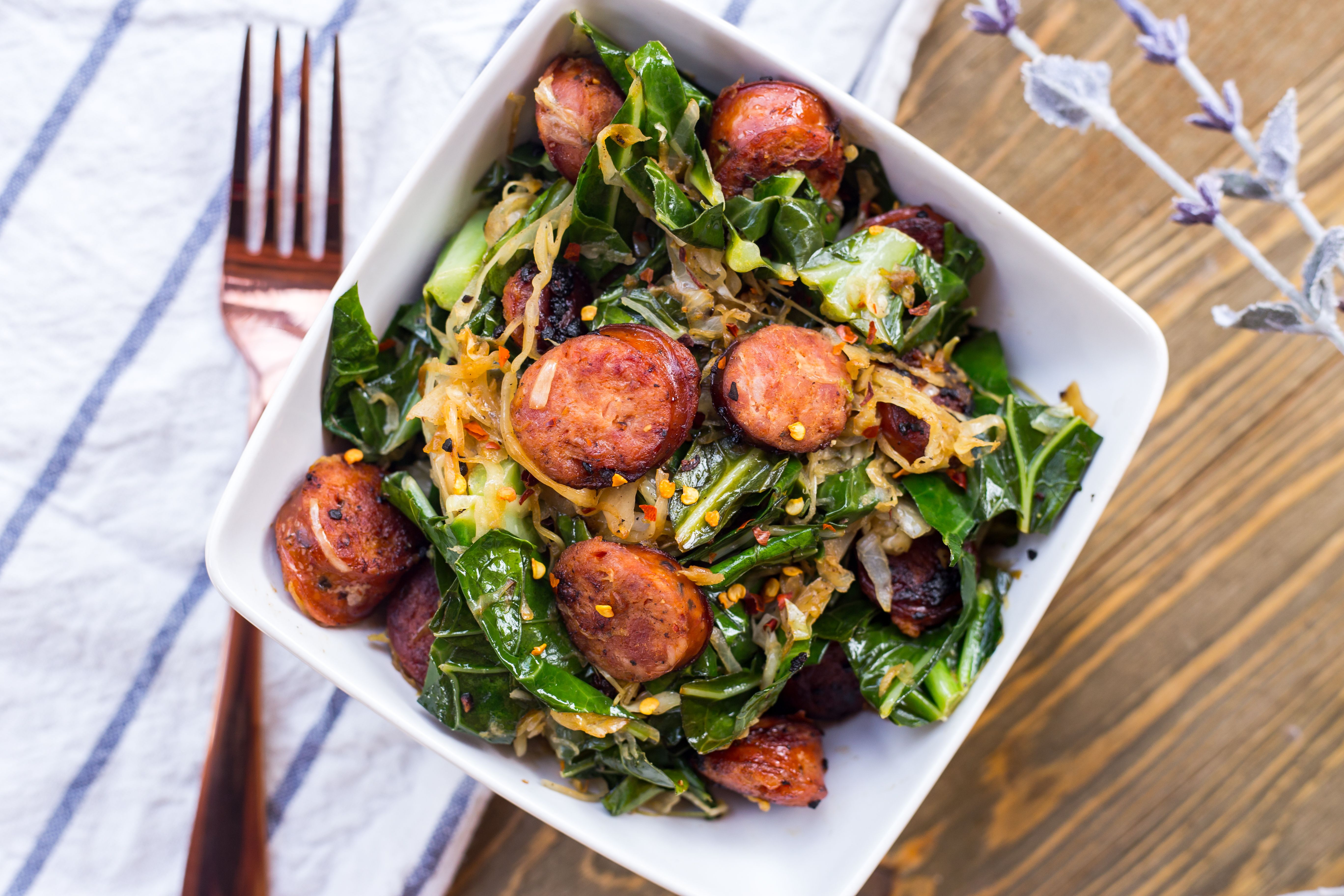 Sweet Sausage and Kale Skillet