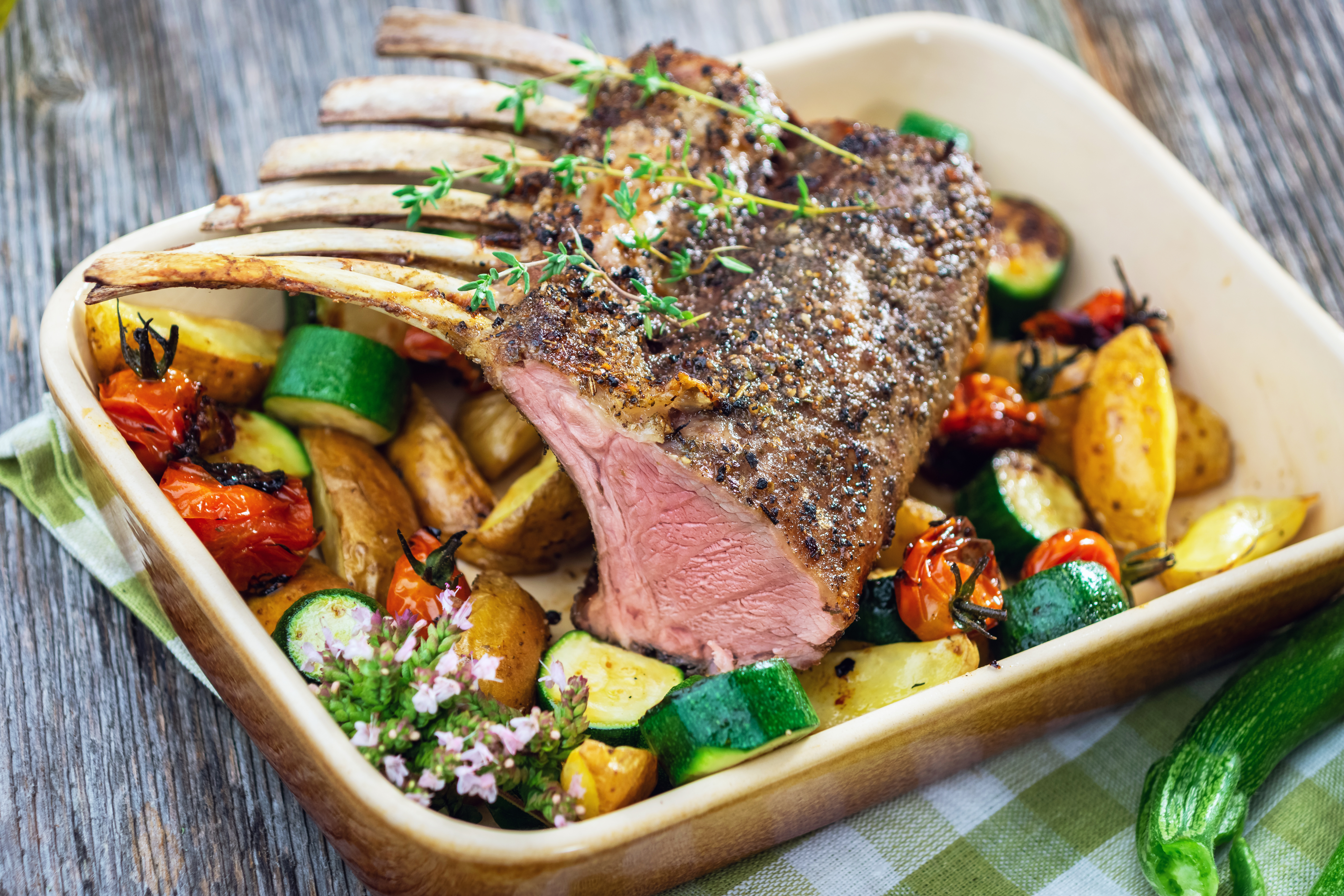 Sesame ginger rack of lamb